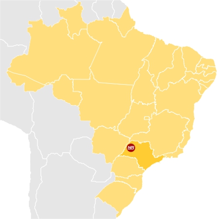 Mapa do Brasil apontando para a localização da empresa